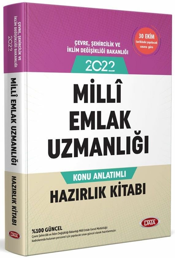 SÜPER FİYAT - Data 2022 GYS Çevre Şehircilik İklim Değişikliği Bakanlığı Milli Emlak Uzmanlığı Konu Anlatımlı Hazırlık Kitabı Görevde Yükselme Data Yayınları