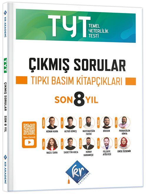 KR Akademi 2026 YKS TYT Çıkmış Sorular Son 8 Yıl Tıpkı Basım Kitapçıkları Çözümlü KR Akademi Yayınları