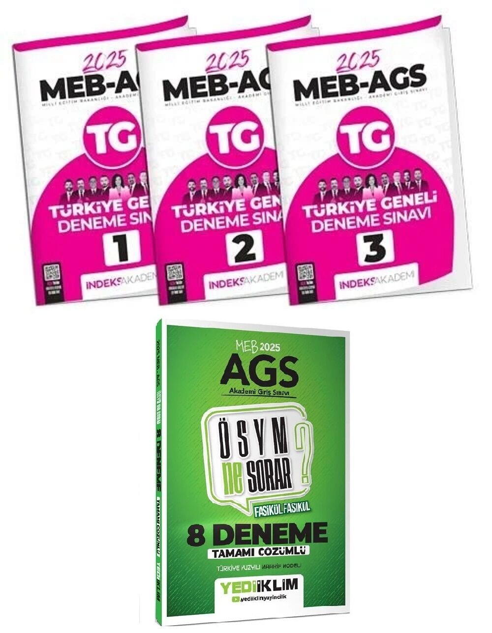 Yediiklim + İndeks 2025 MEB-AGS Tüm Dersler + Türkiye Geneli 8+3 Deneme 4 lü Set Yediiklim + İndeks Akademi Yayınları