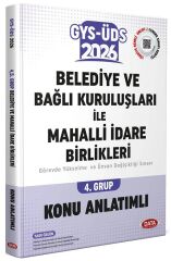 Data 2026 GYS ÜDS Belediye ve Bağlı Kuruluşları ile Mahalli İdare Birlikleri 4. Grup Konu Anlatımlı Görevde Yükselme Ünvan Değişikliği Data Yayınları