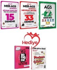 Yediiklim + İndeks 2025 MEB-AGS Tüm Dersler + Eğitimin Temelleri + Mevzuat 7+15+33 Deneme 3 lü Set Yediiklim + İndeks Akademi Yayınları - HEDİYELİ