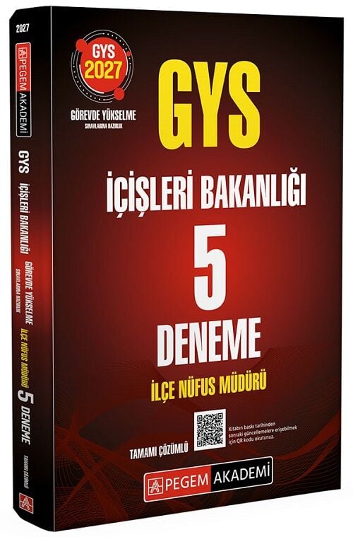 Pegem 2027 GYS İçişleri Bakanlığı İlçe Nüfus Müdürü 5 Deneme Çözümlü Görevde Yükselme Pegem Akademi Yayınları