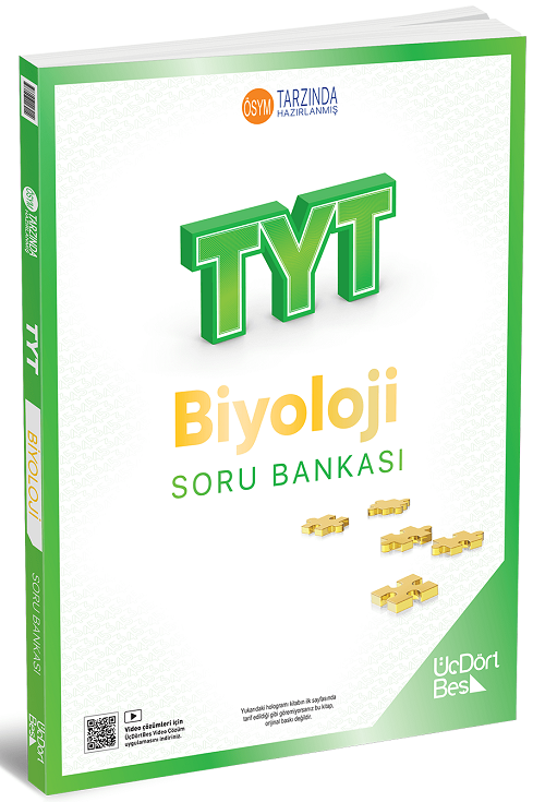 Üç Dört Beş 2026 YKS TYT Biyoloji Soru Bankası Çözümlü Üç Dört Beş Yayınları