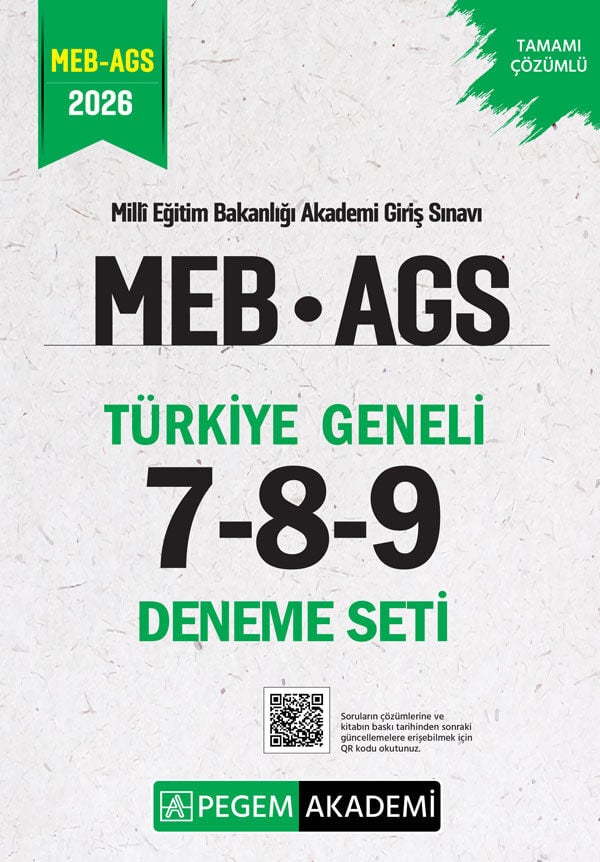 YENİ AGS - Pegem 2026 MEB-AGS Türkiye Geneli 3 Deneme Çözümlü (7-8-9) Pegem Akademi Yayınları