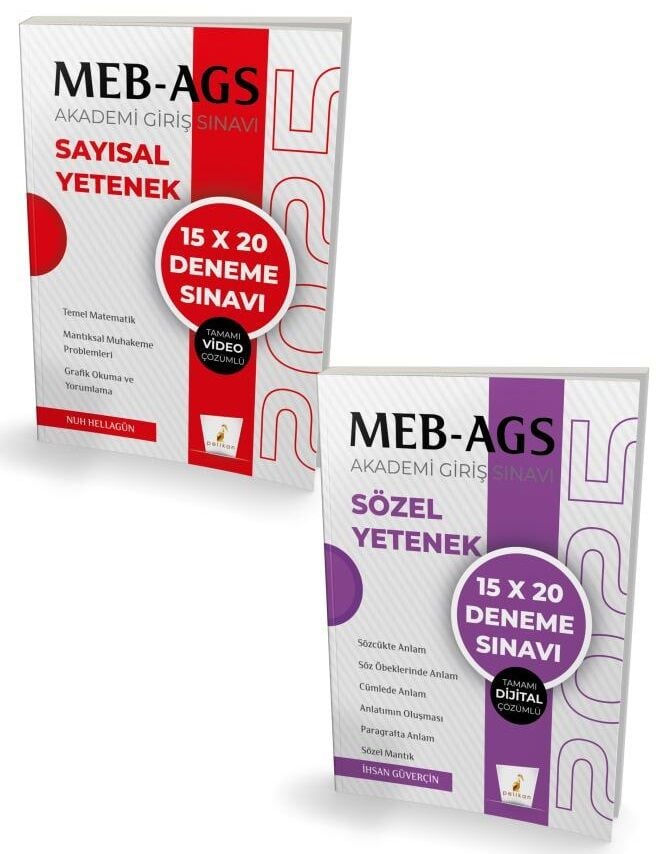 Pelikan 2025 MEB-AGS Sayısal+Sözel Yetenek 40 Deneme 2 li Set Pelikan Yayınları