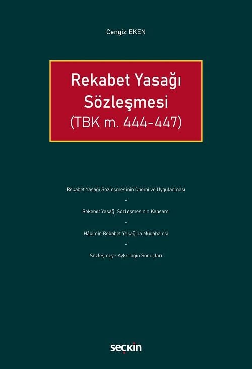 Seçkin Rekabet Yasağı Sözleşmesi - Cengiz Eken Seçkin Yayınları
