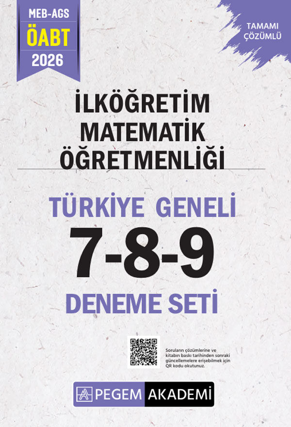 Pegem 2026 ÖABT MEB-AGS İlköğretim Matematik Öğretmenliği Türkiye Geneli 3 Deneme (7-8-9) Pegem Akademi Yayınları