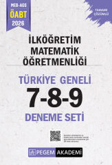 Pegem 2026 ÖABT MEB-AGS İlköğretim Matematik Öğretmenliği Türkiye Geneli 3 Deneme (7-8-9) Pegem Akademi Yayınları
