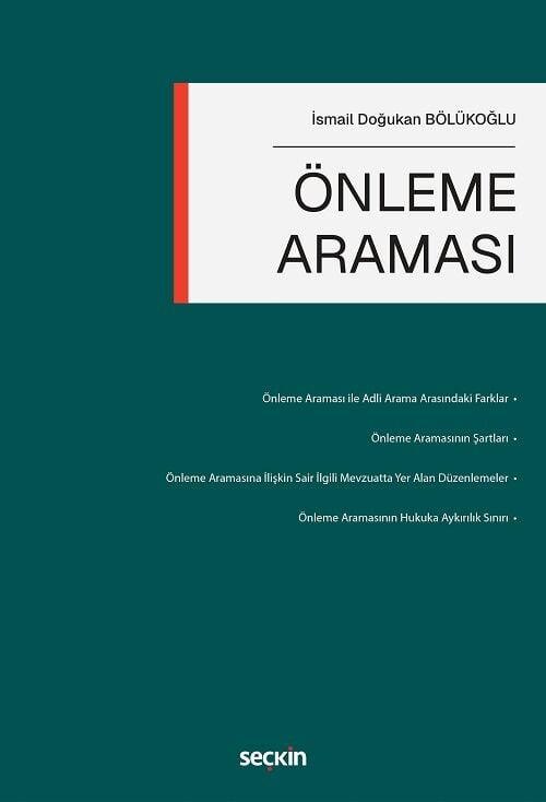 Seçkin Önleme Araması - İsmail Doğukan Bölükoğlu Seçkin Yayınları