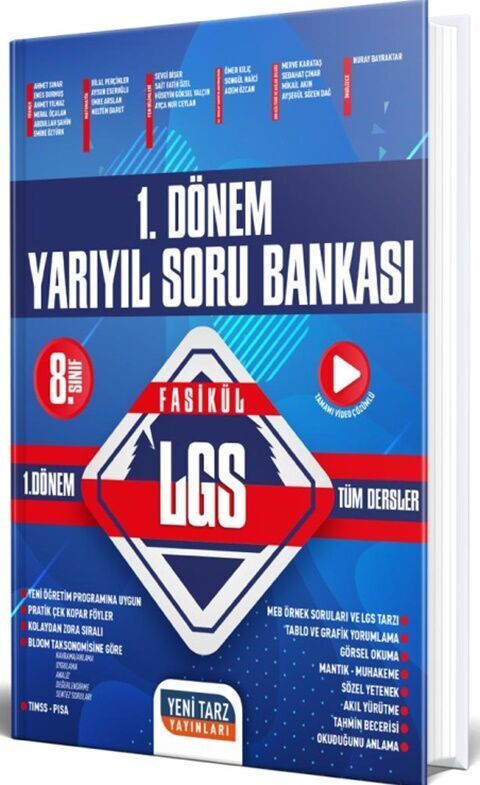 Yeni Tarz 8. Sınıf LGS 1. Dönem Fasikül Yarıyıl Soru Bankası Yeni Tarz Yayınları