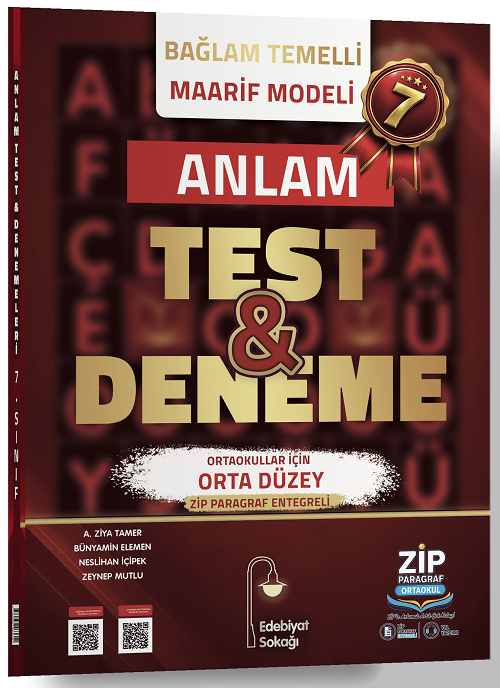 Edebiyat Sokağı 7. Sınıf Anlam Bilgisi Maarif Modeli Orta Düzey Test ve Deneme Edebiyat Sokağı Yayınları