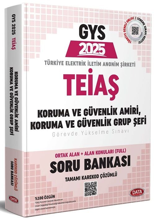Data 2025 GYS TEİAŞ Genel Müdürlüğü Koruma ve Güvenlik Amiri, Grup Şefi Soru Bankası Çözümlü Görevde Yükselme Data Yayınları