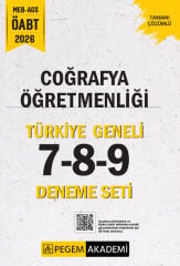 Pegem 2026 ÖABT MEB-AGS Coğrafya Öğretmenliği Türkiye Geneli 3 Deneme (7-8-9) Pegem Akademi Yayınları