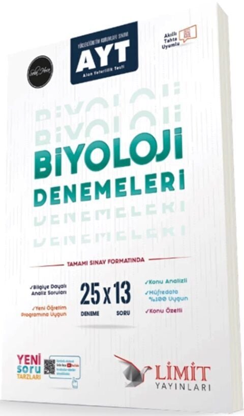 Limit YKS AYT Biyoloji 25x13 Denemeleri Limit Yayınları