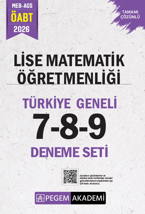 Pegem 2026 ÖABT MEB-AGS Lise Matematik Öğretmenliği Türkiye Geneli 3 Deneme (7-8-9) Pegem Akademi Yayınları