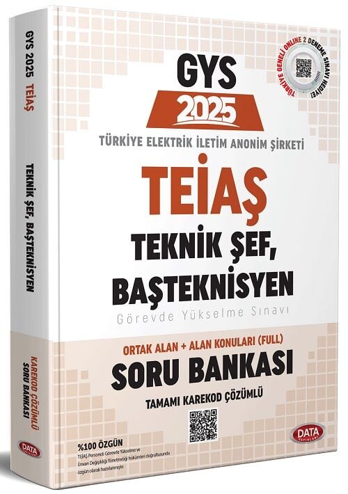 Data 2025 GYS TEİAŞ Genel Müdürlüğü Teknik Şef, Başteknisyen Soru Bankası Çözümlü Görevde Yükselme Data Yayınları