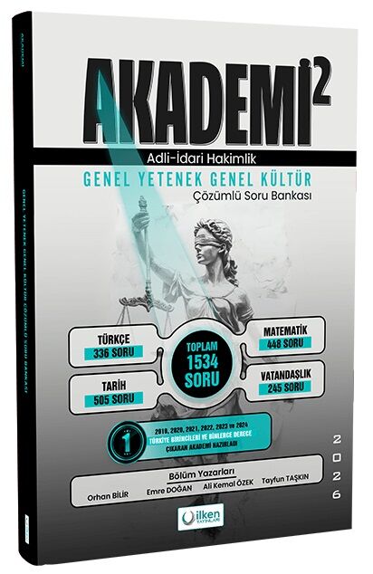 İlken 2026 Akademi Adli İdari Hakimlik Genel Yetenek Genel Kültür Soru Bankası Çözümlü İlken Yayınları