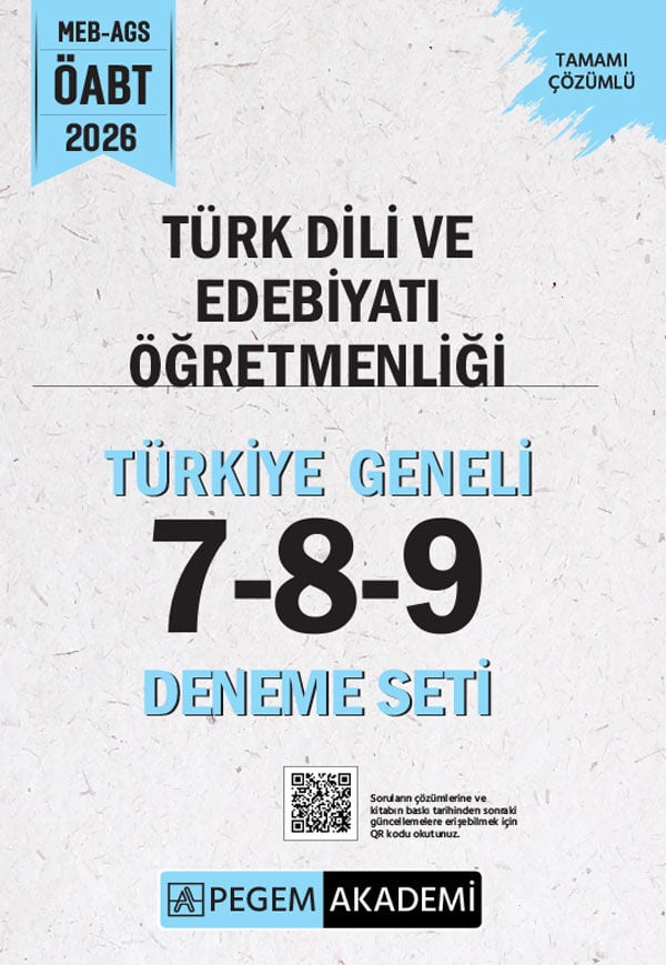 Pegem 2026 ÖABT MEB-AGS Türk Dili ve Edebiyatı Öğretmenliği Türkiye Geneli 3 Deneme (7-8-9) Pegem Akademi Yayınları