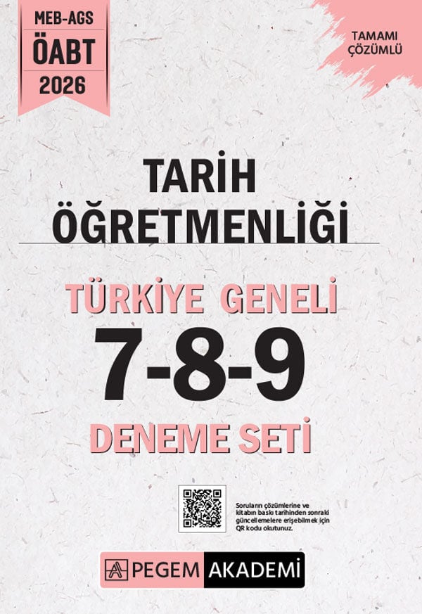 Pegem 2026 ÖABT MEB-AGS Tarih Öğretmenliği Türkiye Geneli 3 Deneme (7-8-9) Pegem Akademi Yayınları