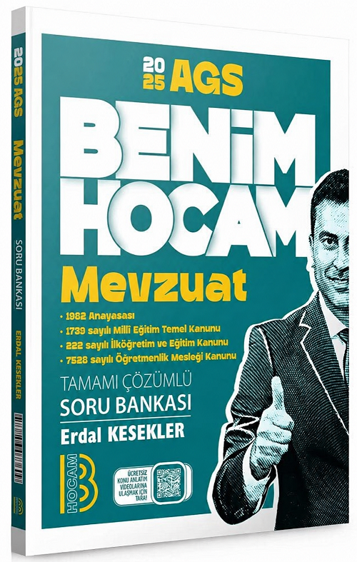 SÜPER FİYAT - Benim Hocam 2025 MEB-AGS Mevzuat Soru Bankası Çözümlü - Erdal Kesekler Benim Hocam Yayınları