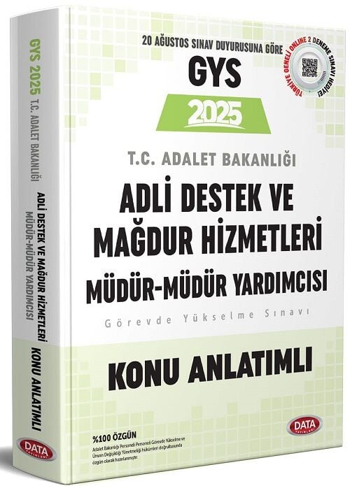 Data 2025 GYS Adalet Bakanlığı Adli Destek ve Mağdur Hizmetleri Müdür-Müdür Yardımcısı Konu Anlatımlı Görevde Yükselme Data Yayınları