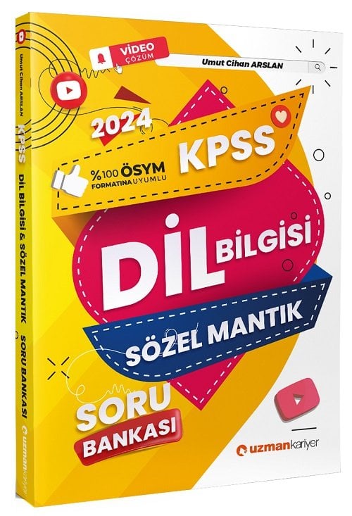 Uzman Kariyer 2024 KPSS Dil Bilgisi Sözel Mantık Soru Bankası Video Çözümlü - Umut Cihan Arslan Uzman Kariyer Yayınları