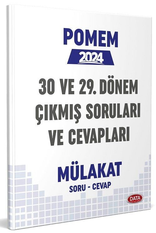 SÜPER FİYAT - Data 2024 POMEM 30 ve 29. Dönem Mülakat Çıkmış Soruları ve Cevapları Data Yayınları