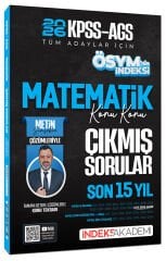 İndeks Akademi 2026 KPSS MEB-AGS Matematik ÖSYM nin İndeksi Çıkmış Sorular Son 15 Yıl Konu Konu Çözümlü - Metin Şimşek İndeks Akademi Yayıncılık