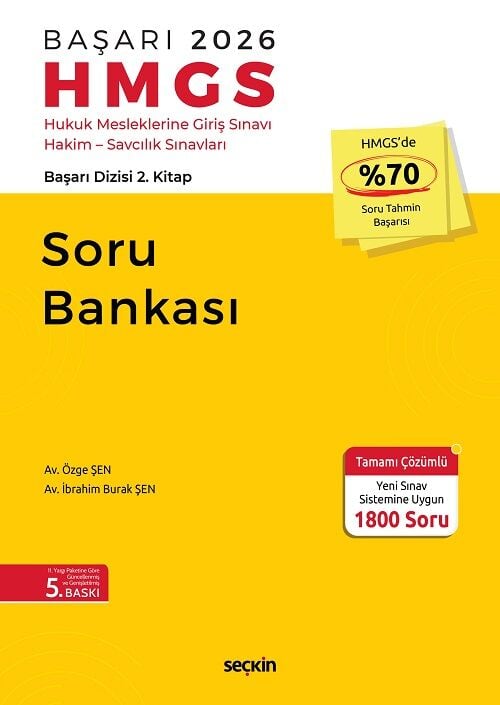 Seçkin 2026 BAŞARI HMGS Soru Bankası 5. Baskı - Özge Şen, İbrahim Burak Şen Seçkin Yayınları