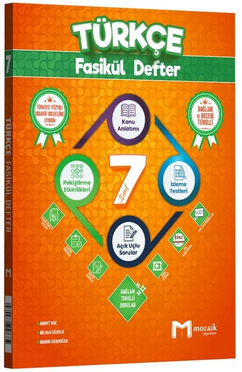 Mozaik 7. Sınıf Türkçe Maarif Modeli Konu Anlatımlı Fasikül Defter Mozaik Yayınları