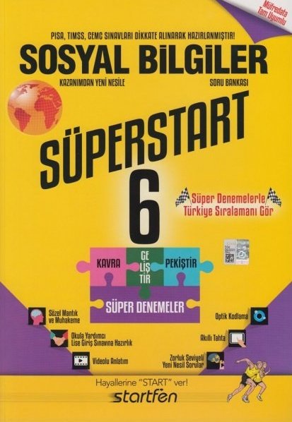 Startfen 6. Sınıf Sosyal Bilgiler Süperstart Soru Bankası Startfen Yayınları