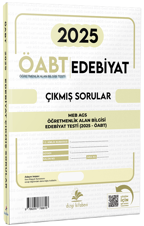 Dizgi Kitap 2025 ÖABT MEB-AGS Sınavı Türk Dili ve Edebiyatı Öğretmenliği Çıkmış Sorular Çözümlü Dizgi Kitap Yayınları