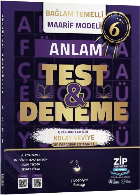 Edebiyat Sokağı 6. Sınıf Anlam Bilgisi Maarif Modeli Kolay Seviye Test ve Deneme Edebiyat Sokağı Yayınları