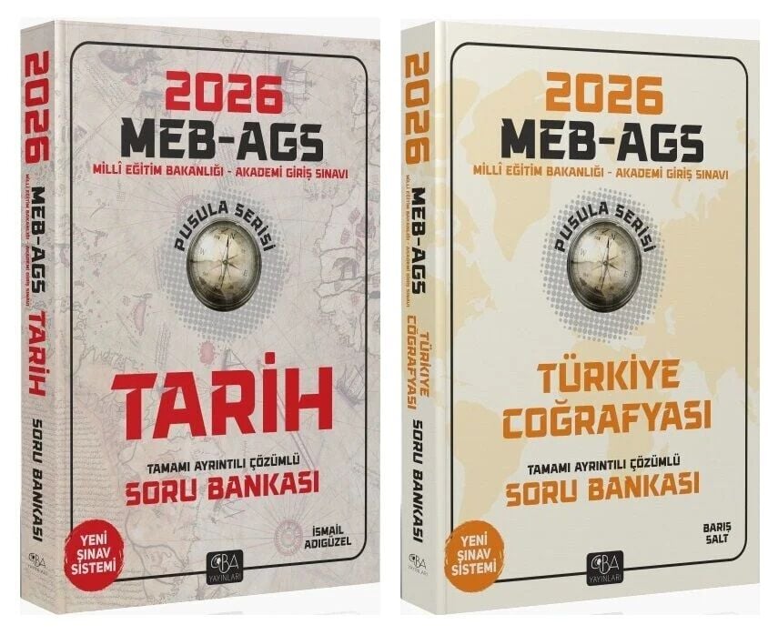 CBA Yayınları 2026 MEB-AGS Tarihin + Coğrafya Pusulası Soru Bankası 2 li Set - İsmail Adıgüzel CBA Yayınları