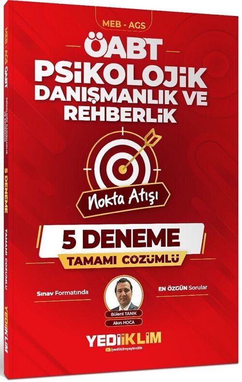 Yediiklim 2027 ÖABT MEB-AGS Psikolojik Danışmanlık ve Rehberlik Nokta Atışı 5 Deneme Çözümlü - Bülent Tanık Yediiklim Yayınları