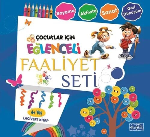 Çocuklar için Eğlenceli Faaliyet Seti Lacivert Kitap 4 Yaş Parıltı Yayınları