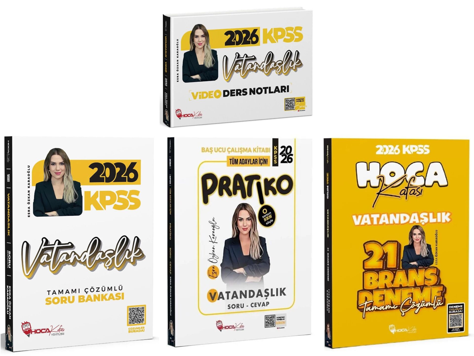 Hoca Kafası 2026 KPSS Vatandaşlık Video Ders Notları + Soru Bankası + Pratiko Soru Cevap + 21 Deneme 4 lü Set - Esra Özkan Karaoğlu Hoca Kafası Yayınları