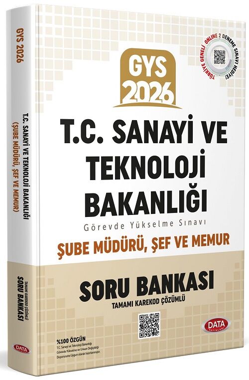 Data 2026 GYS Sanayi ve Teknoloji Bakanlığı Şube Müdürü, Şef ve Memur Soru Bankası Çözümlü Görevde Yükseltme Data Yayınları