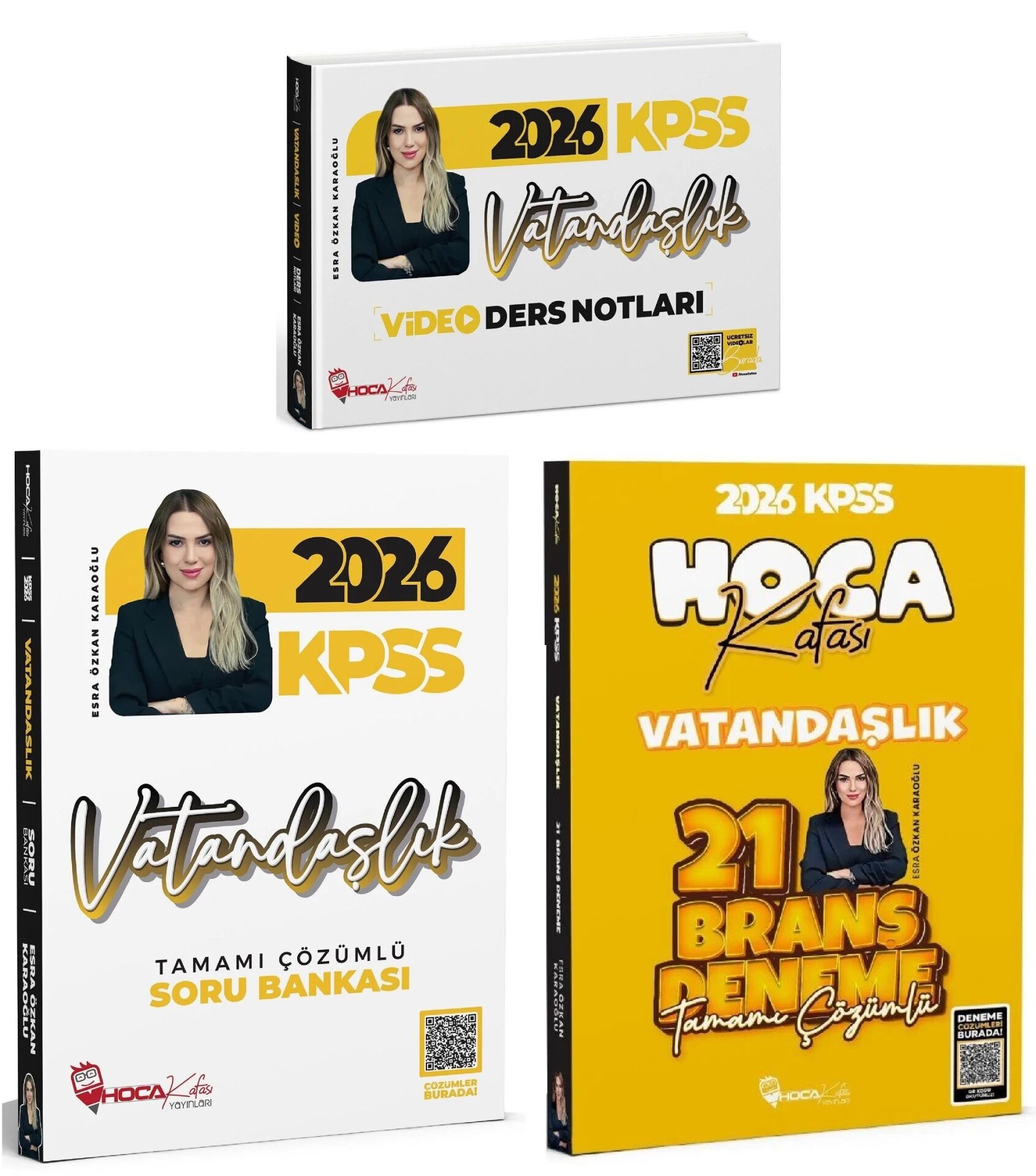 Hoca Kafası 2026 KPSS Vatandaşlık Video Ders Notları + Soru Bankası + 21 Deneme 3 lü Set - Esra Özkan Karaoğlu Hoca Kafası Yayınları