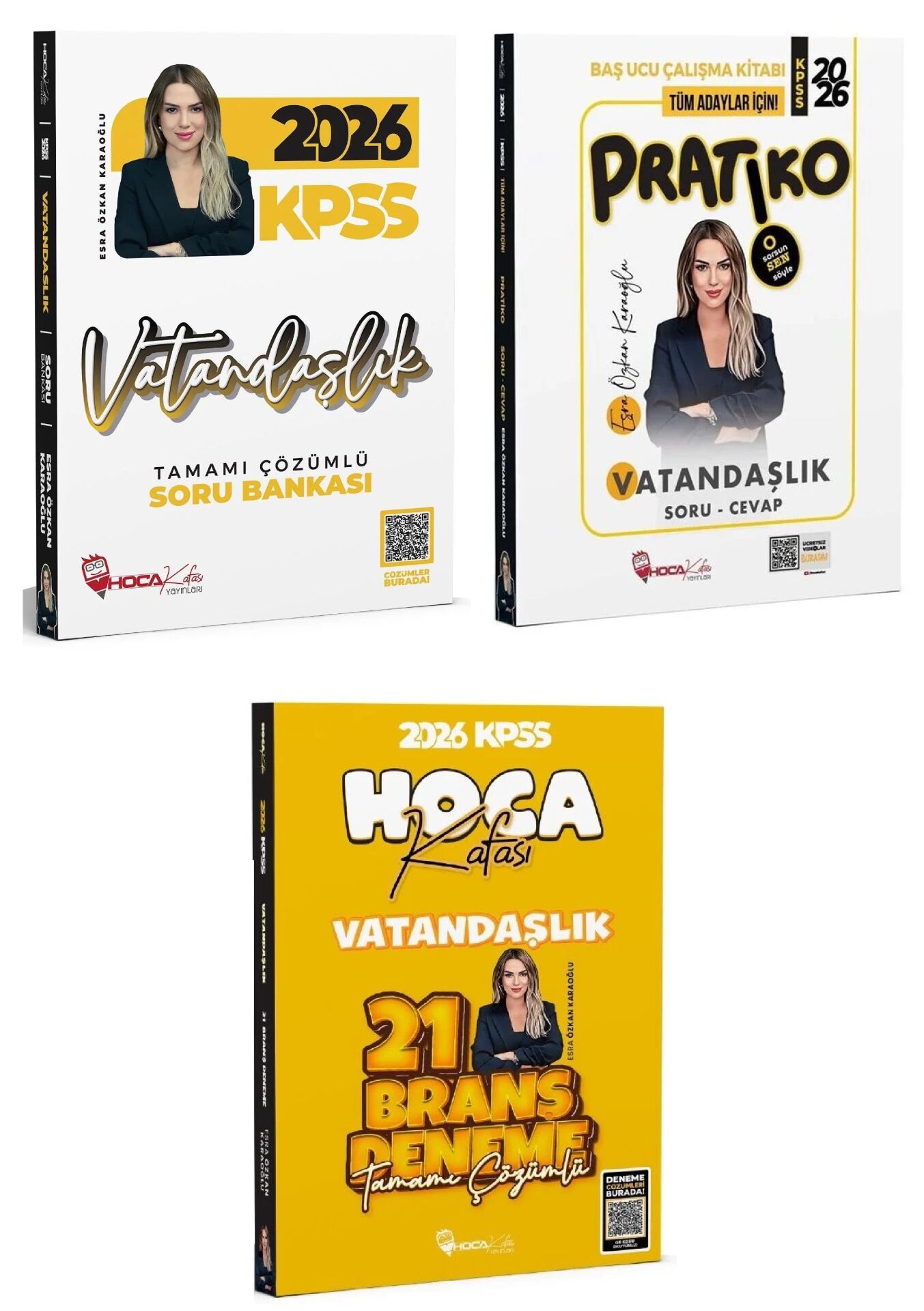 Hoca Kafası 2026 KPSS Vatandaşlık Soru Bankası + Pratiko Soru Cevap + 21 Deneme 3 lü Set - Esra Özkan Karaoğlu Hoca Kafası Yayınları