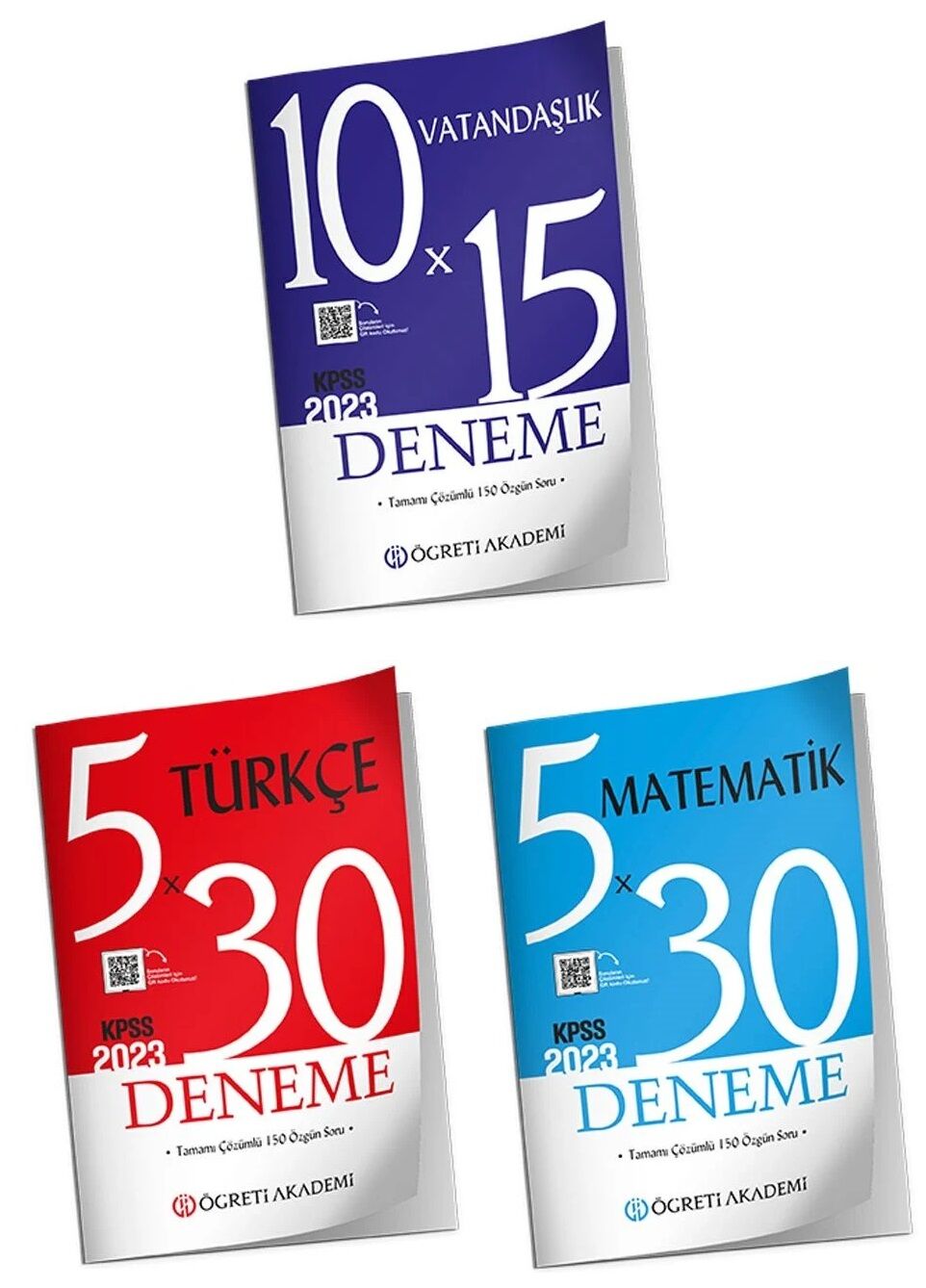 SÜPER FİYAT - Öğreti 2023 KPSS Vatandaşlık + Türkçe + Matematik 10+5+5 Deneme 3 lü Set Öğreti Akademi