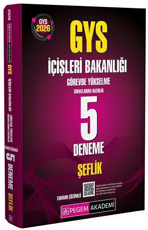 Pegem 2026 GYS İçişleri Bakanlığı Şeflik 5 Deneme Çözümlü Görevde Yükselme Pegem Akademi Yayınları