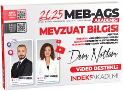 SÜPER FİYAT - İndeks Akademi 2025 MEB-AGS Akademisi Mevzuat Bilgisi Video Ders Notları - Emrah Vahap Özkaraca, Zeynep Salman İçli İndeks Akademi Yayıncılık