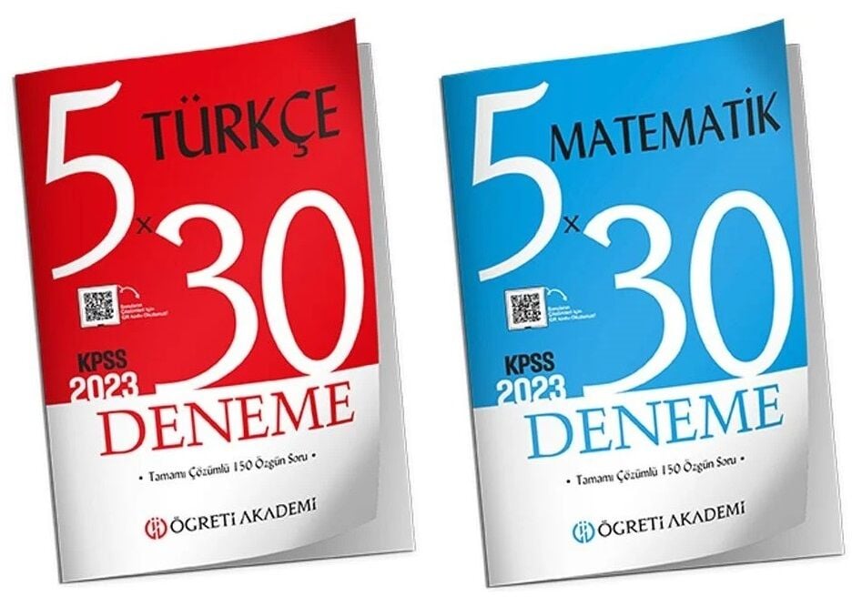 SÜPER FİYAT - Öğreti 2023 KPSS Türkçe + Matematik 5+5 Deneme 2 li Set Öğreti Akademi