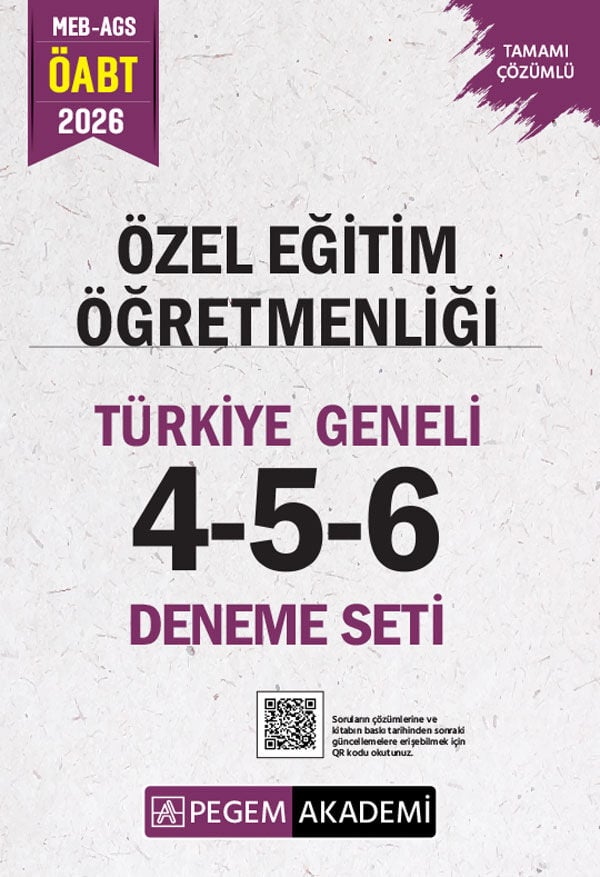 Pegem 2026 ÖABT MEB-AGS Özel Eğitim Öğretmenliği Türkiye Geneli 3 Deneme (4-5-6) Pegem Akademi Yayınları