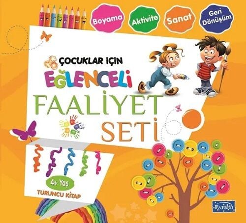 Çocuklar için Eğlenceli Faaliyet Seti Turuncu Kitap 4 Yaş Parıltı Yayınları