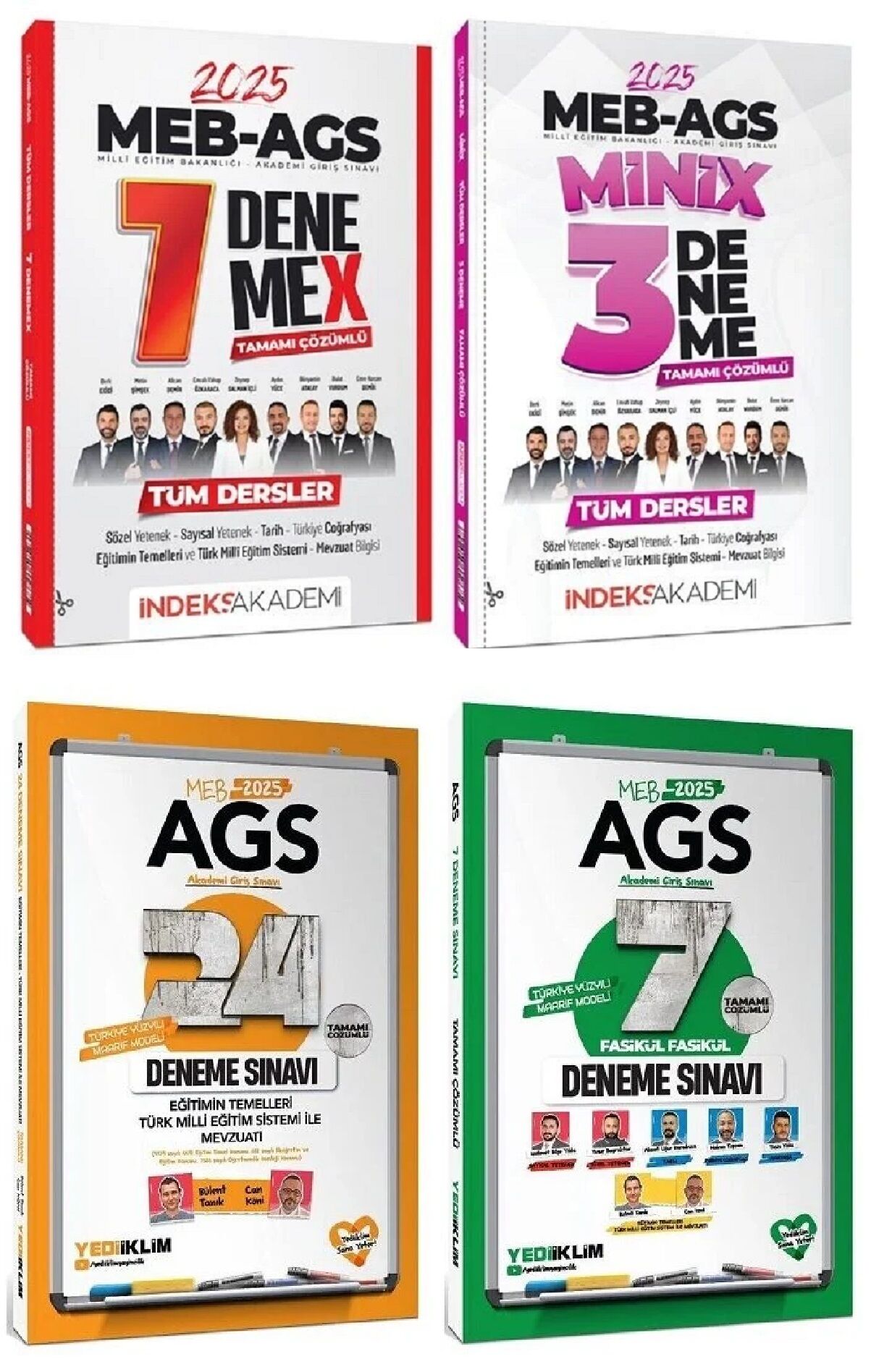 Yediiklim + İndeks 2025 MEB-AGS Eğitimin Temelleri ve Türk Milli Eğitim Sistemi ile Mevzuatı + Tüm Dersler 24+7+10 Deneme 4 lü Set Yediiklim + İndeks Akademi Yayınları