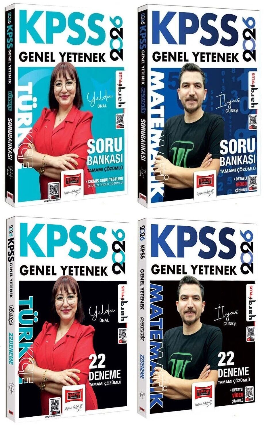 Yargı 2026 KPSS Türkçe + Matematik Soru Bankası + 22+22 Deneme 4 lü Set Yargı Yayınları