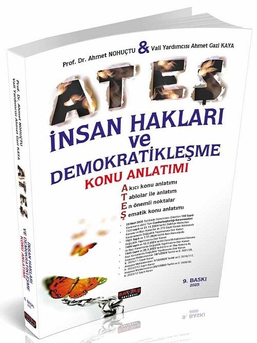 Savaş 2025 ATEŞ İnsan Hakları ve Demokratikleşme Konu Anlatımlı 9. Baskı - Ahmet Nohutçu Savaş Yayınları