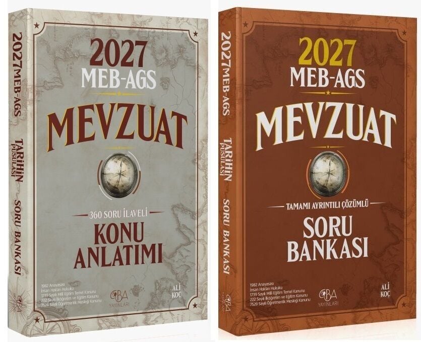 CBA Yayınları 2027 MEB-AGS Mevzuat Konu Anlatımı + Soru Bankası 2 li Set Pusula Serisi - Ali Koç CBA Yayınları